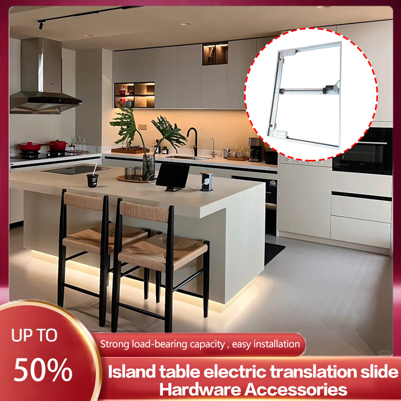 Furniture Rails Hardware - Mesa de cozinha elétrica aberta, ilha