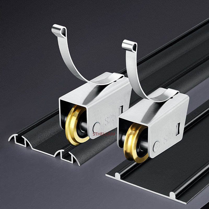 Furniture Rails Hardware - 2 Peças Roldana de Aço Inoxidável