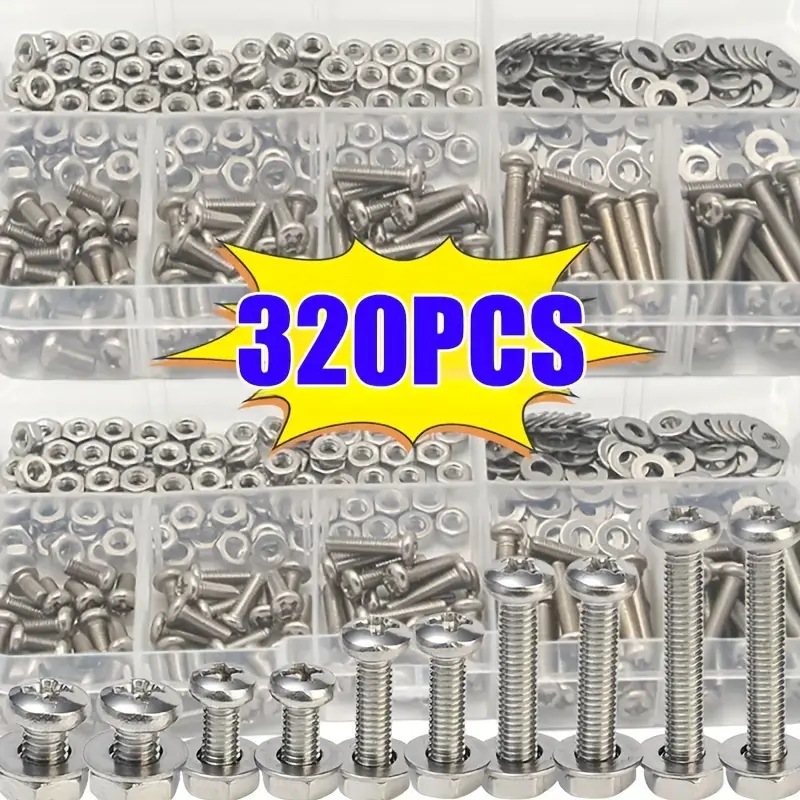 Furniture Hardware Repair - 320 peças conjunto de porcas e