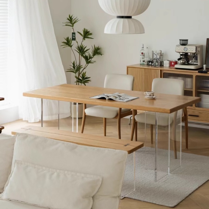 Home Furniture & Hardware Trading - Mesa Flutuante de Madeira Sólida Acrílica