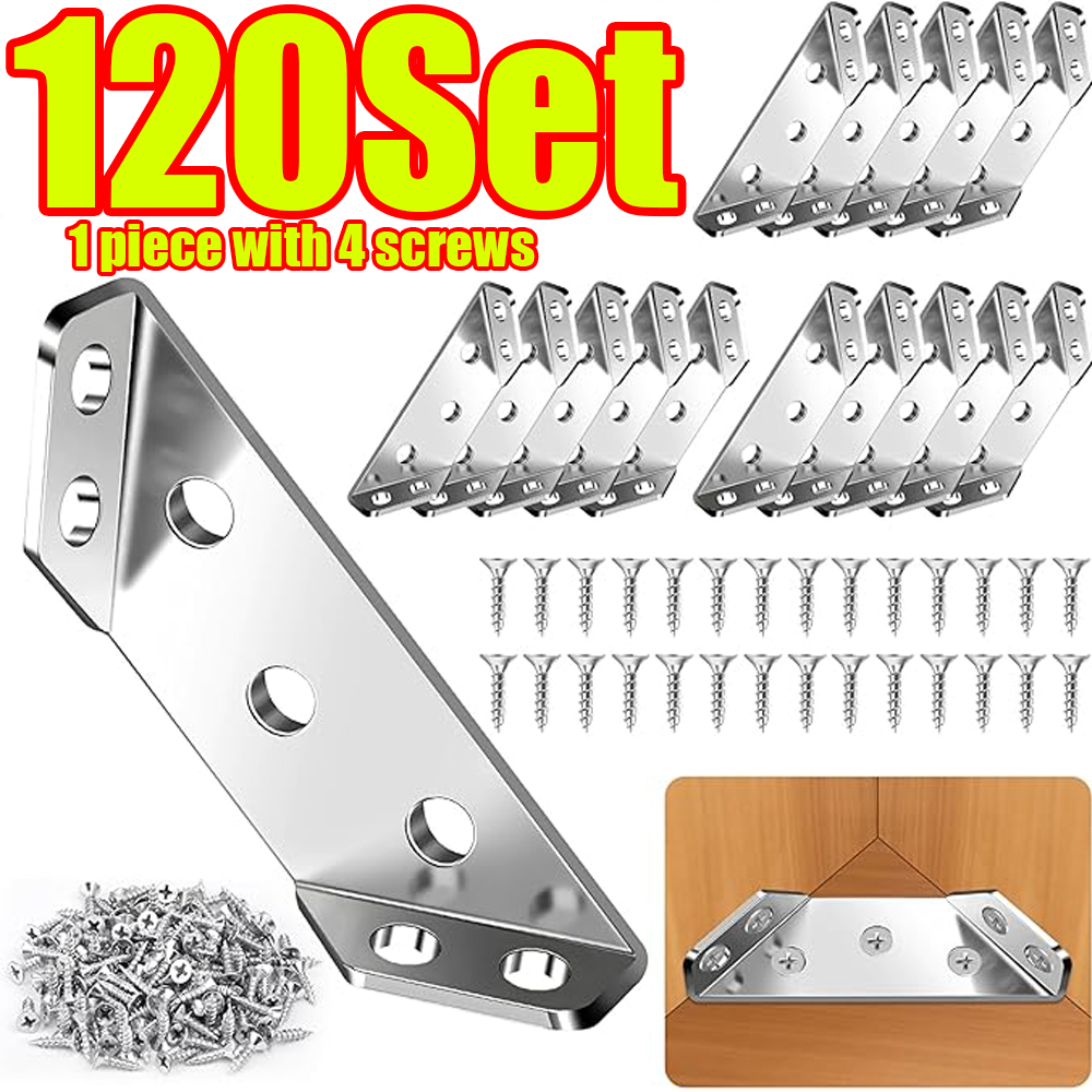 Furniture Hardware Screws - Conjunto de 120 Conectores de Canto