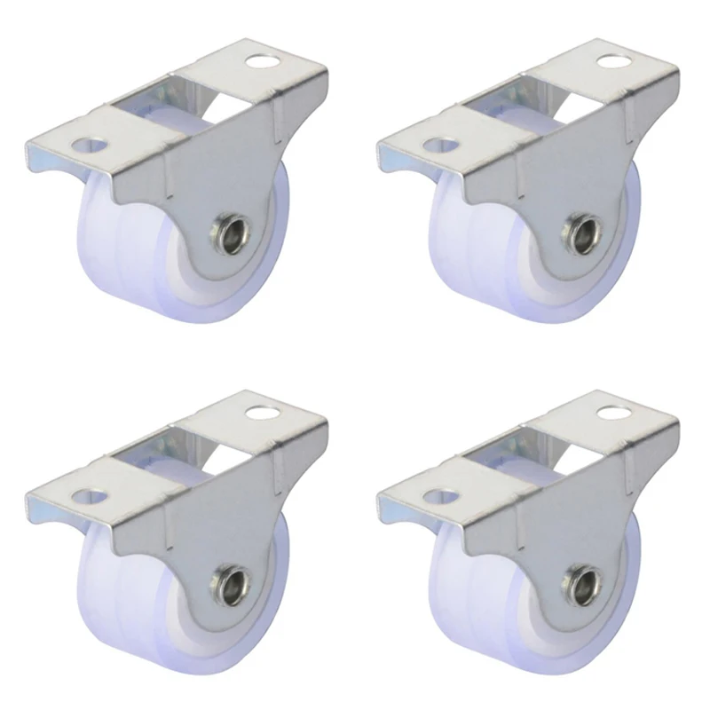 Furniture Rails Hardware - Rodízios fixos de trilho branco, 4