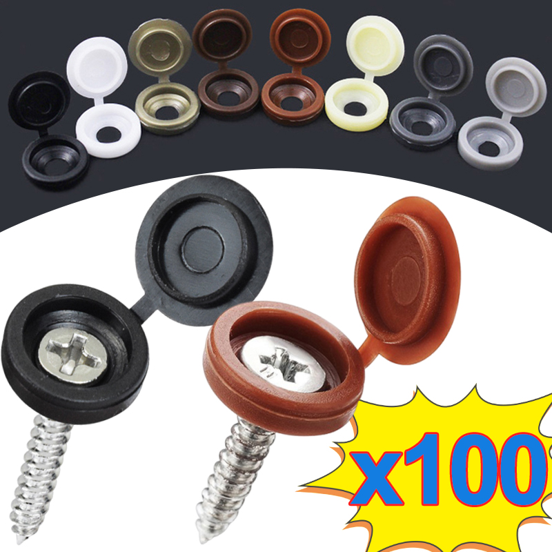 Furniture Hardware Screws - 10/500 peças Capas Decorativas de Plástico