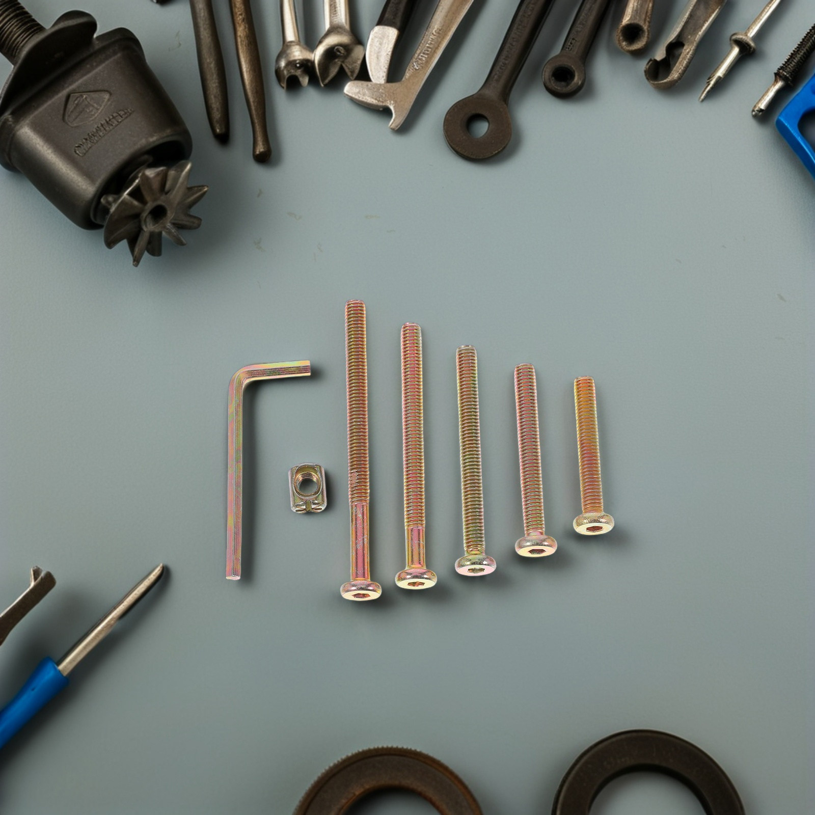 Furniture Hardware Barrel Nut - Conjunto de 49 Peças de Parafusos