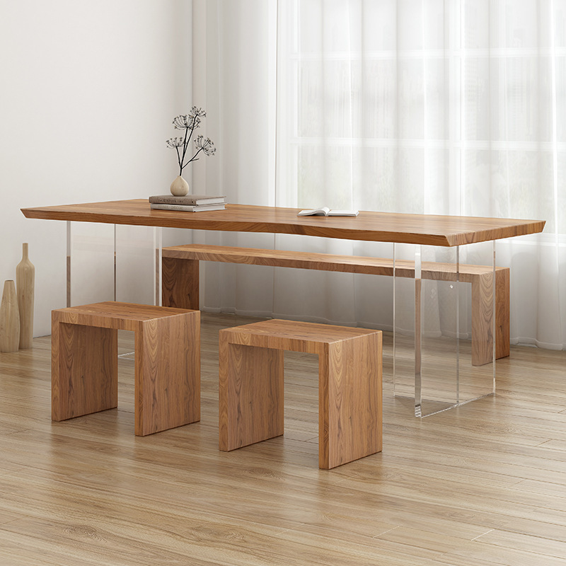 Mesa de madeira sólida acrílic - Home Furniture & Hardware Trading avaliação e preço