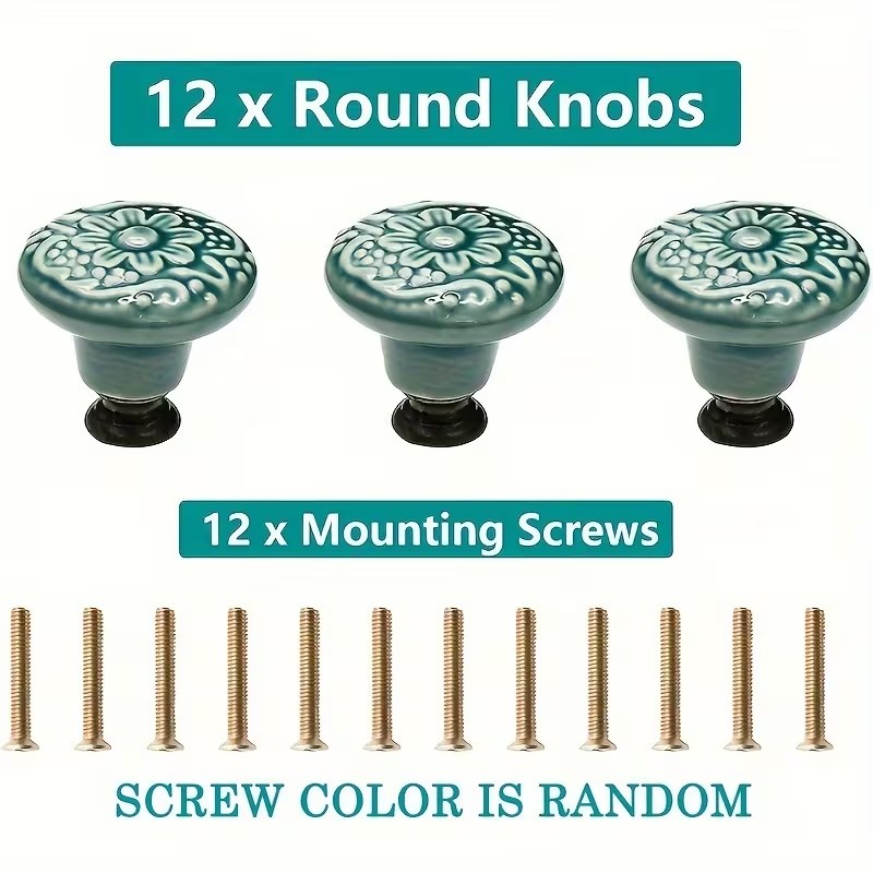 12 peças de puxadores de cerâm - Furniture Joint Hardware avaliação e preço