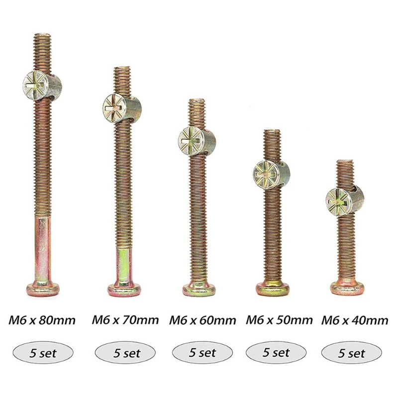 50 peças m6x40/50/60/70/80mm p - Furniture Hardware Barrel Nut avaliação e preço