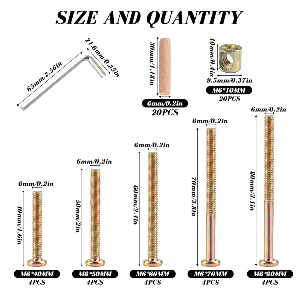 Kit de Ferragens para Cama de  - Furniture Hardware Barrel Nut avaliação e preço