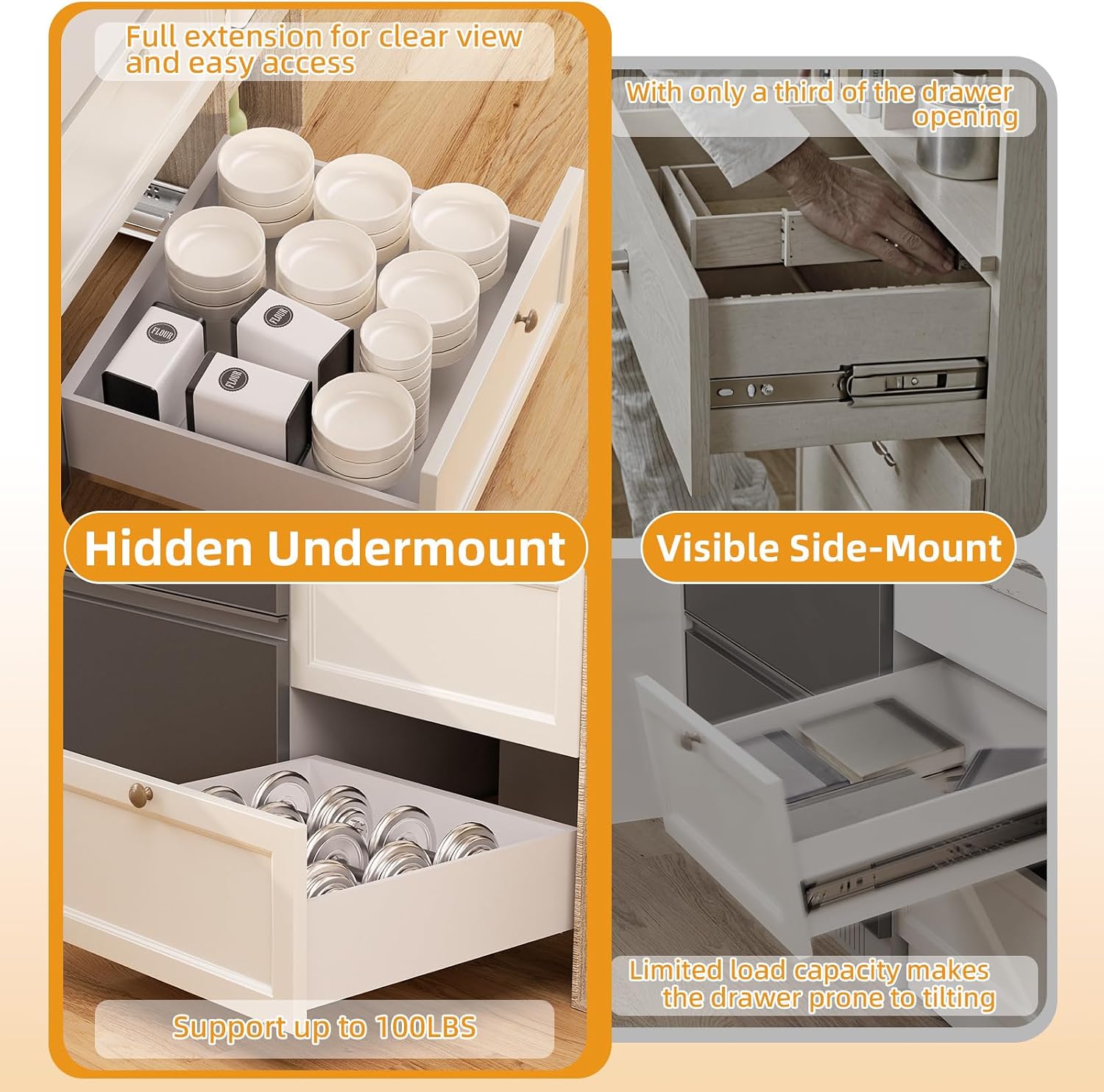 Corrediças de Gaveta Ocultas d - Drawer Slide Pair avaliação e preço