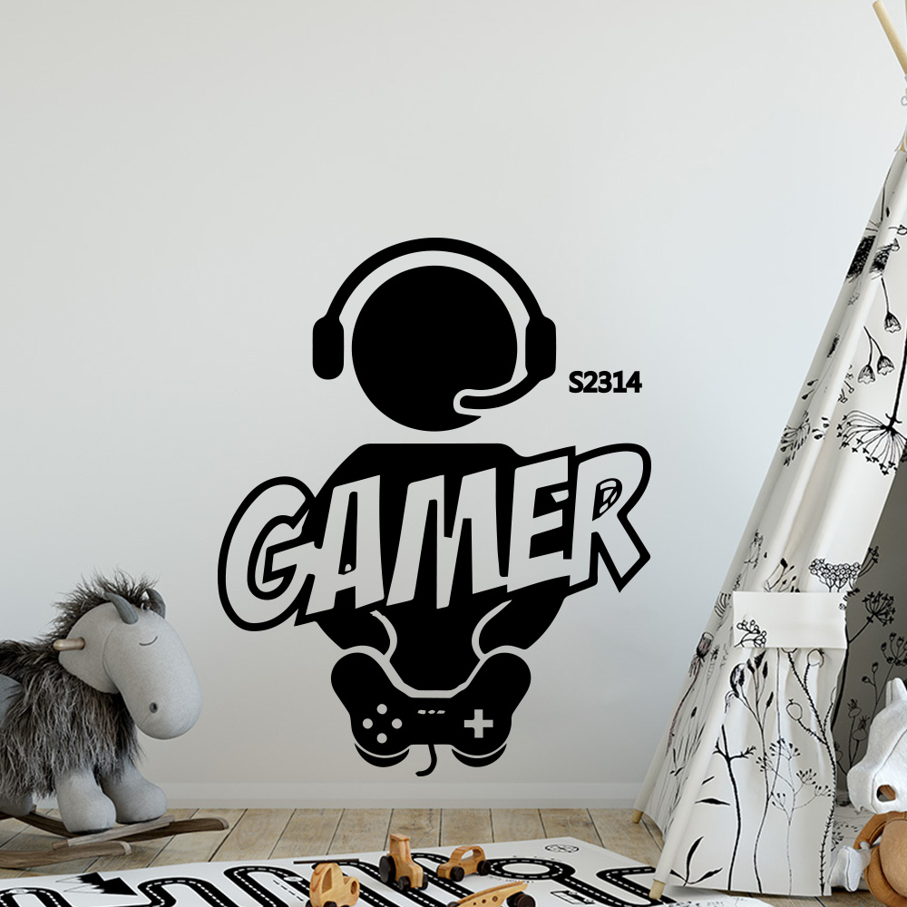 1pc gamer arte da parede decal - Furniture Joint Hardware avaliação e preço