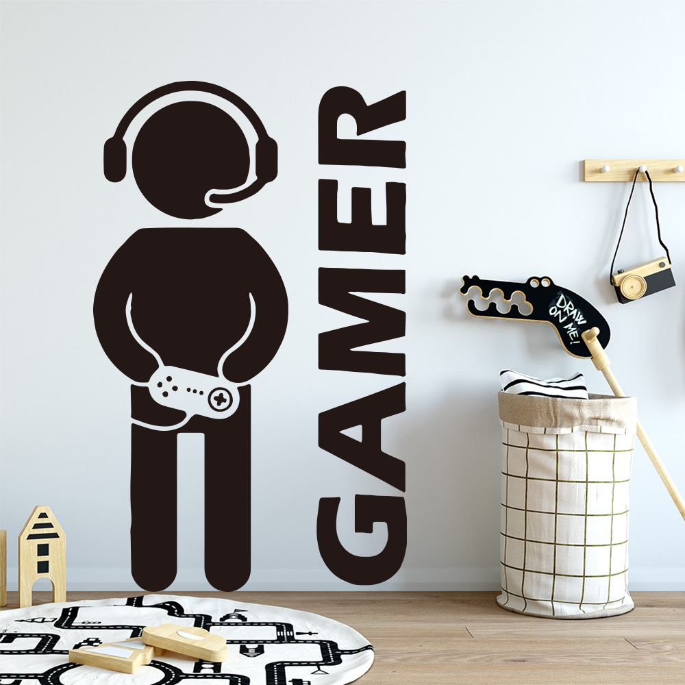 1pc gamer arte da parede decal - Furniture Joint Hardware avaliação e preço
